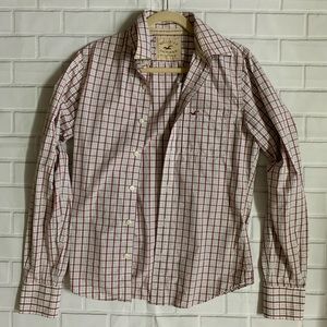 Men’s Hollister Buttondown Plaid Shirt Small Red S